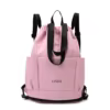 Drawstring Sport Travel Backpack with Shoe Compartment Pink color SKU reference