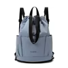 Drawstring Sport Travel Backpack with Shoe Compartment Light Blue color SKU reference