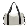 Lightweight Nylon Duffel with Removable Strap and Dry-Wet Pocket White color SKU reference