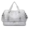 Diamond Oxford Gym Duffel with Dry-Wet Storage and Shoe Pocket Silver color SKU reference