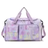 Dolphin-Print Gym Duffel with Shoe Compartment Purple color SKU reference