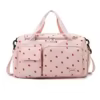 Strawberry Corduroy Gym Duffel with Shoe Compartment Pink color SKU reference