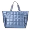 Holographic Quilted Gym Duffel with Yoga-Mat Pocket Blue color SKU reference
