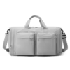 Foldable Nylon Gym Duffel with Shoe Compartment Gray color SKU reference