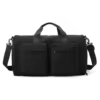 Foldable Nylon Gym Duffel with Shoe Compartment Black color SKU reference