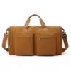 Foldable Nylon Gym Duffel with Shoe Compartment Brown color SKU reference
