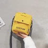 Canvas Mini Crossbody Bag with Earphone Access Yellow color SKU reference