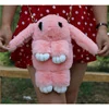 Fluffy Bunny-Shaped Plush Crossbody Bag with Chain Strap Color option 01 SKU overview reference