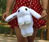 Fluffy Bunny-Shaped Plush Crossbody Bag with Chain Strap Color option 03 SKU overview reference