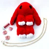 Fluffy Bunny-Shaped Plush Crossbody Bag with Chain Strap Color option 04 SKU overview reference