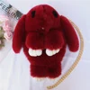 Fluffy Bunny-Shaped Plush Crossbody Bag with Chain Strap Color option 10 SKU overview reference