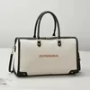 Canvas Travel Duffel with Rear Zipper Pocket Black color SKU reference