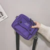 Letter-Print Canvas Mini Shoulder Bag with Zipper Purple color SKU reference