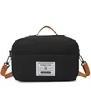 Oxford Shoulder Bag with Expandable Front Pocket Black color SKU reference