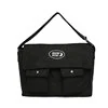 Canvas Multi-Pocket Shoulder Bag with Contrast Details Black color SKU reference