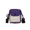 Two-Tone Canvas Mini Crossbody Bag with Letter Print Purple color SKU reference