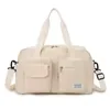 Expandable Oxford Travel Duffel with Front Zipper Pocket White color SKU reference