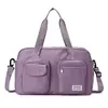 Expandable Oxford Travel Duffel with Front Zipper Pocket Purple color SKU reference