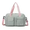 Expandable Oxford Travel Duffel with Front Zipper Pocket Green color SKU reference