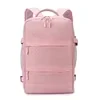 Multi-Pocket Nylon Diaper Backpack with Insulated Pocket Pink color SKU reference
