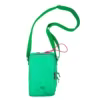 Drawstring Phone & Bottle Crossbody Bag with Adjustable Strap Green color SKU reference