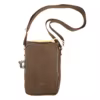 Drawstring Phone & Bottle Crossbody Bag with Adjustable Strap Brown color SKU reference