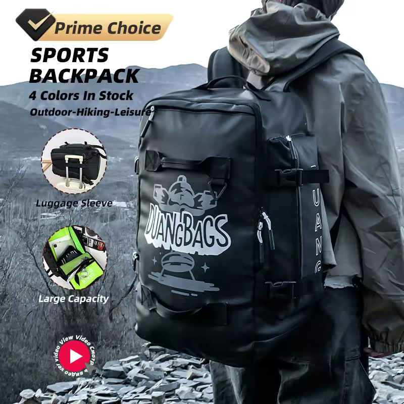 Multi-Pocket PU Sports & Travel Backpack with Laptop Compartment product reference image