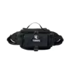 Expandable Oxford Waist Bag with Reflective Zipper Pull Black color SKU reference