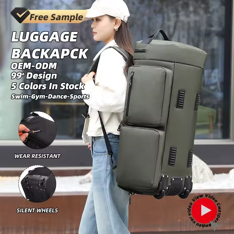 Foldable Rolling Travel Duffel with Shoe Compartment product reference image