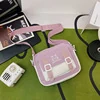 Cat-Motif Polyester Mini Crossbody Bag with Chain Detail Pink color SKU reference