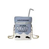 Milk Carton-Shaped PU Mini Crossbody Bag with Letter Detail Dark khaki reference color SKU reference