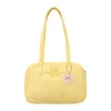 Embroidered Bear Mini Crossbody Bag with Pom-Pom Charm Dark khaki color SKU reference