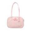 Embroidered Bear Mini Crossbody Bag with Pom-Pom Charm Pink color SKU reference