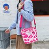 Cow-Print Cotton Canvas Shopper Tote Burgundy color SKU reference