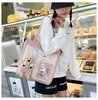 3D Bear Appliqué Canvas Tote Bag Color option 04 color SKU reference