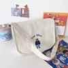 Bear-Embroidered Canvas Shoulder Tote with Zipper Light color reference color SKU reference