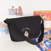 Bear-Embroidered Canvas Shoulder Tote with Zipper Dark color reference color SKU reference