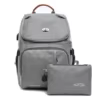 Oxford Diaper Backpack with Built-in Organizer Pouch Gray color SKU reference