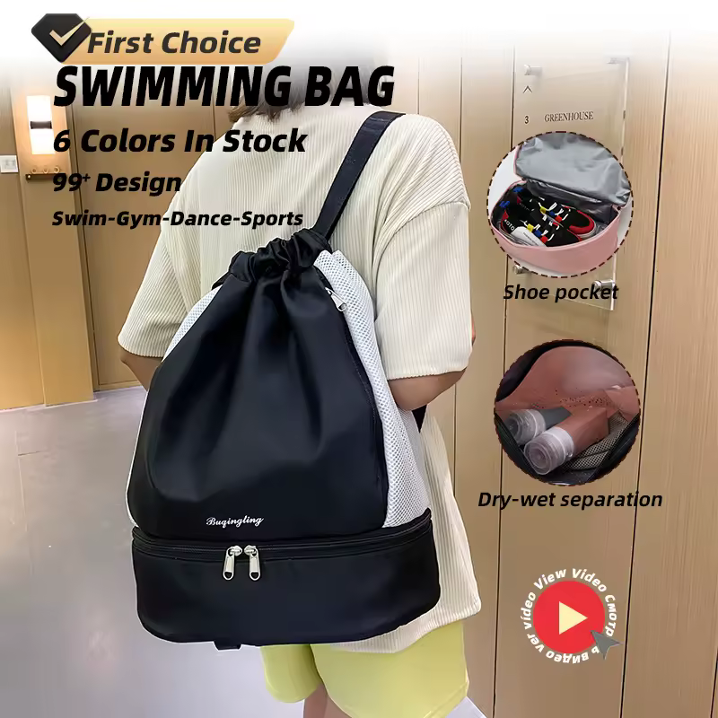 Oxford Drawstring Backpack with Wet-Dry Storage product reference image