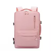 Expandable Oxford Travel Backpack with USB Charging Port Light Pink color SKU reference