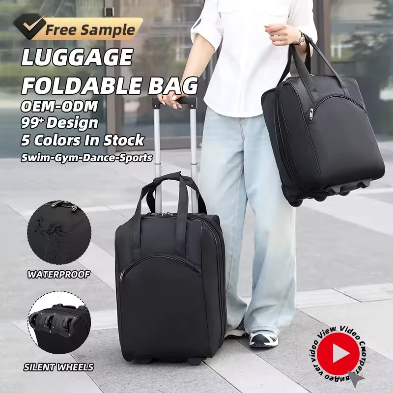Two-Size Oxford Rolling Weekender with Directional Wheels product reference image
