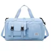 Oxford Sports Duffel with Wet-Dry Pocket and Shoe Compartment Light blue color SKU reference