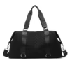 Quilted Oxford Travel Bag with Rear Zip Pocket Black color SKU reference