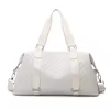 Quilted Oxford Travel Bag with Rear Zip Pocket White color SKU reference