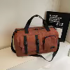 Oxford Travel Duffel with Front and Multi-Pocket Storage Caramel brown color SKU reference