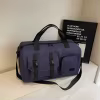 Oxford Travel Duffel with Front and Multi-Pocket Storage Purple color SKU reference