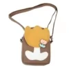 Animal-Character Mini Crossbody Bag with Flower Appliqué Character option 02 color SKU reference