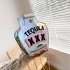 Holographic Sequin Bottle-Shaped Mini Crossbody Bag Finish option 01 color SKU reference