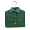 Jacket-Shaped PU Crossbody Bag with Stud and Chain Details Green color reference color SKU reference