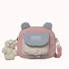 Animal-Detail Nylon Mini Crossbody Bag with Plush Accent Style option 02 color SKU reference
